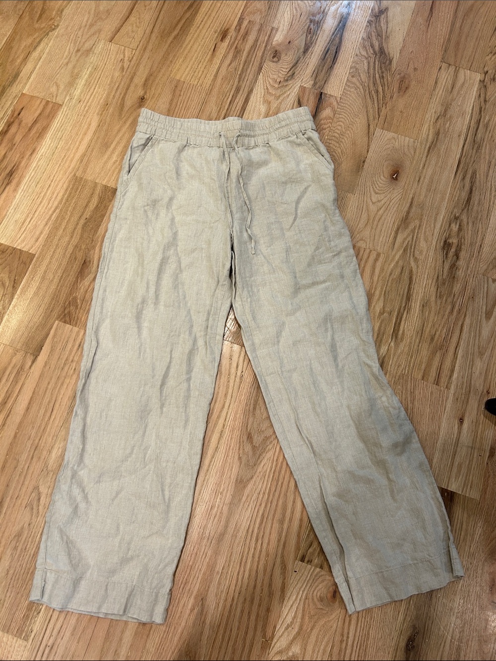 Tommy Bahama Natural Beige Linen Drawstring Chinos